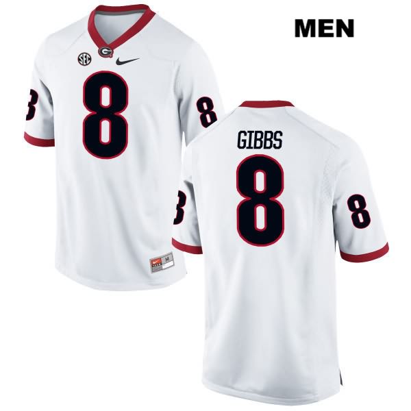 Georgia Bulldogs Men's Deangelo Gibbs #8 NCAA Authentic White Nike Stitched College Football Jersey UNZ0656LE
